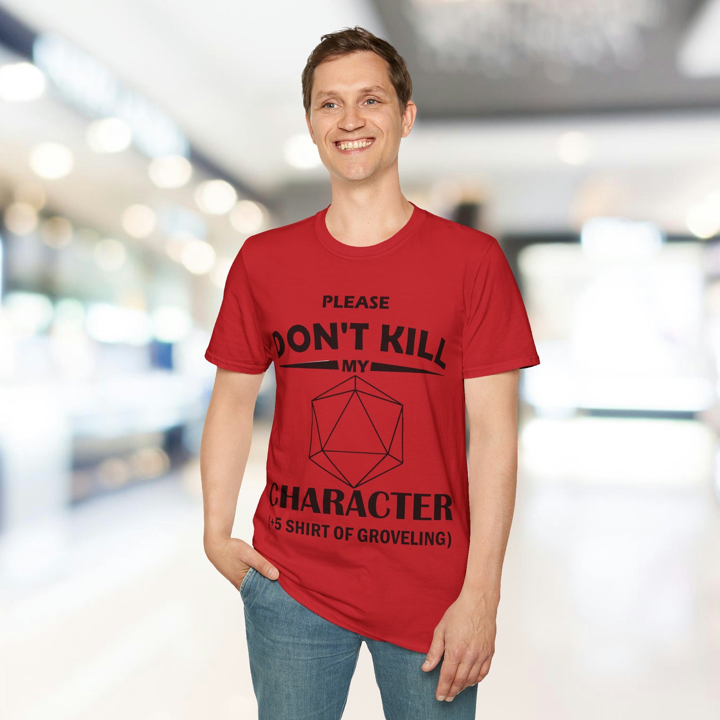 Please Don't Kill My Character - Black - Unisex Softstyle T-Shirt