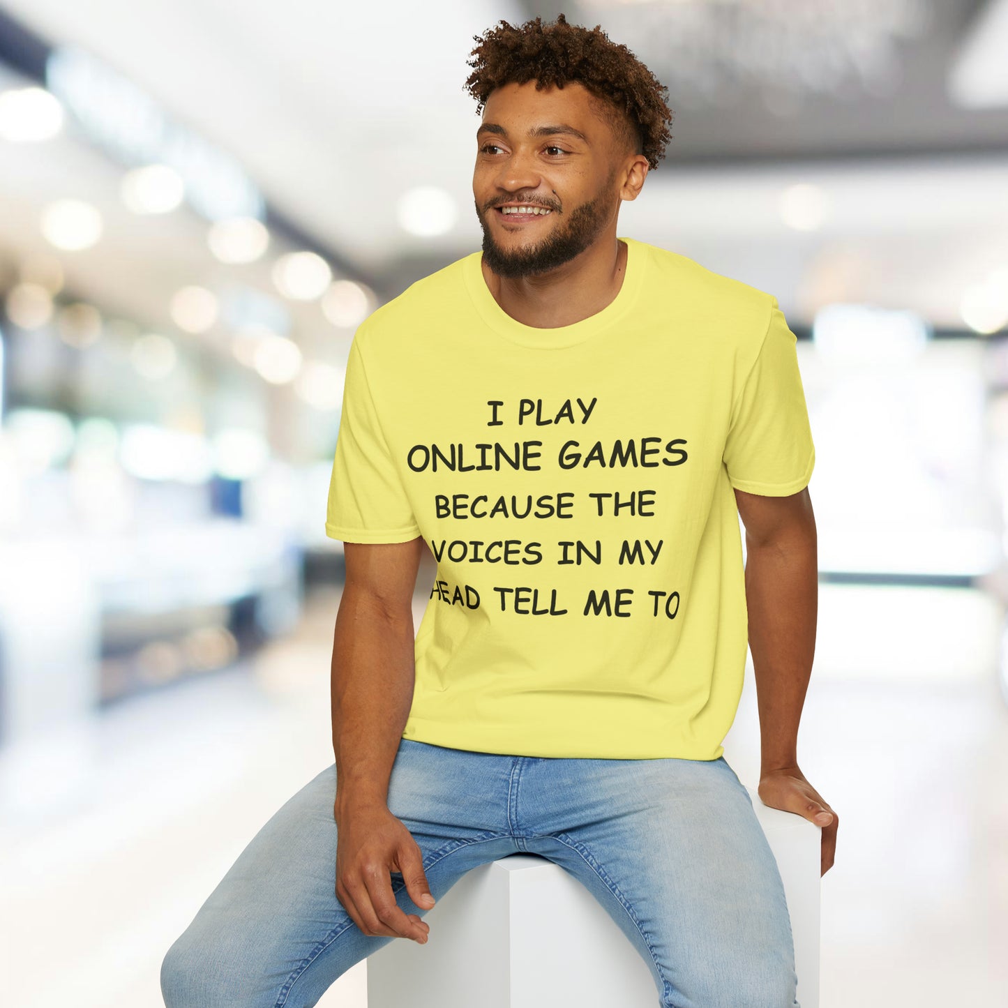 I Play Online Games - Black - Unisex Softstyle T-Shirt