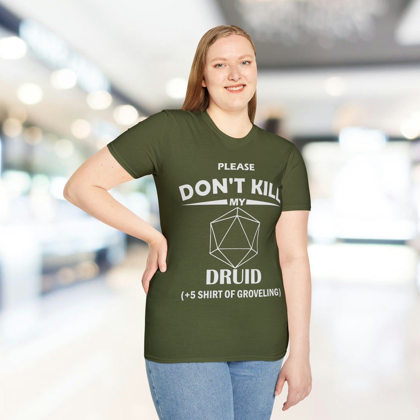 Please Don't Kill My Druid - White - Unisex Softstyle T-Shirt