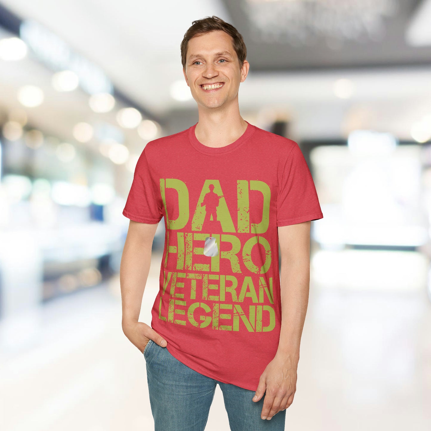 Dad Hero Veteran Legend - Unisex Softstyle T-Shirt