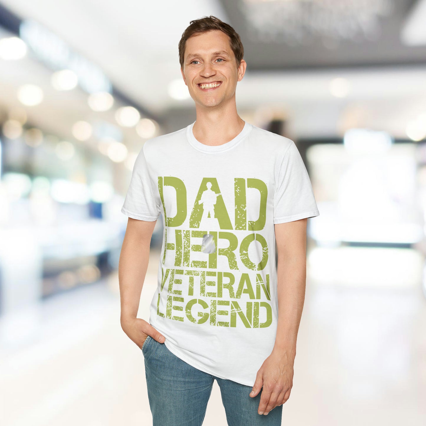 Dad Hero Veteran Legend - Unisex Softstyle T-Shirt