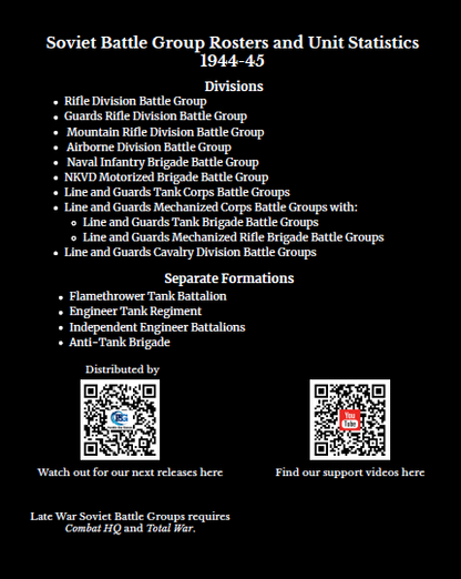 Combat HQ: Late War Soviet Battle Groups - Historical Miniature Wargame